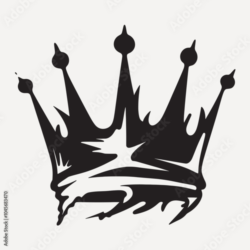 Black crown graffiti design