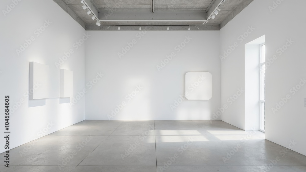 Contemporary Art Gallery With Minimalistic Installation and Play of Shadows Contemporary Art Gallery With Minimalistic Installation and Play of Shadows