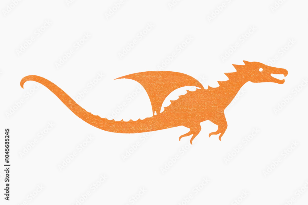 Fototapeta premium Orange dragon silhouette art