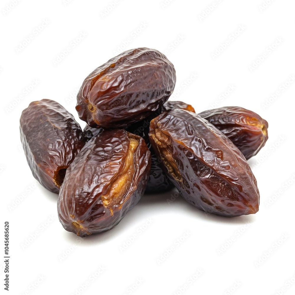Heap of Big, Fresh Medjool Dates Arranged on White Background Heap of Big, Fresh Medjool Dates Arranged on White Background