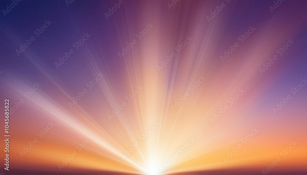 Obraz premium Radiant Sunrise Horizon. Abstract Sun Rays Bursting into Vibrant Sky for Themes of New Beginnings, Hope, and Inspiration in Nature, Business Growth, or Spiritual Awakening Visual Concepts