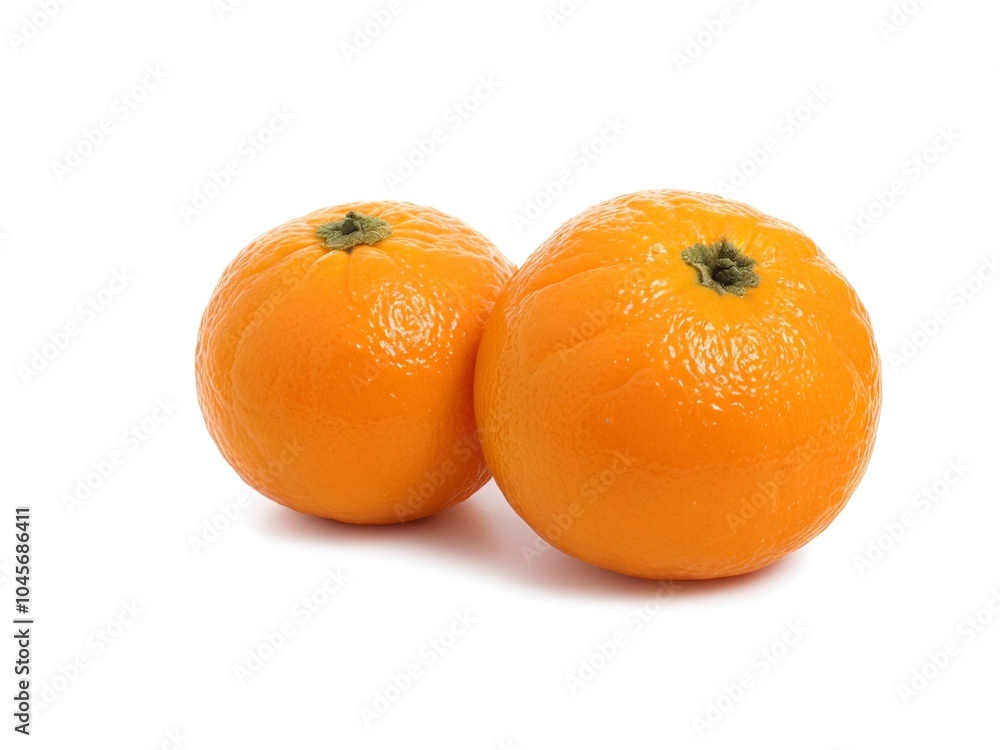 Close-Up of Fresh Murcott Tangerines Isolated on White Backdrop Close-Up of Fresh Murcott Tangerines Isolated on White Backdrop