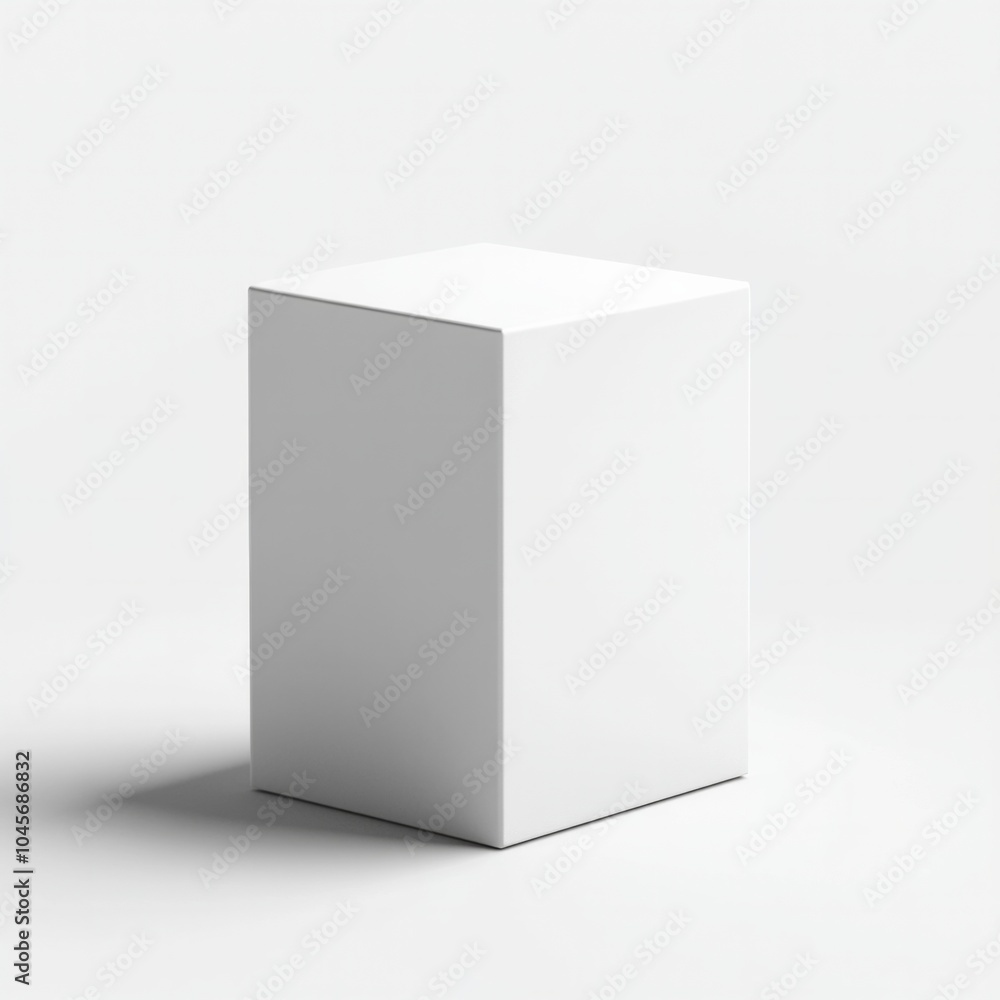 Minimalist white cube on neutral background for modern design concepts Minimalist white cube on neutral background for modern design concepts