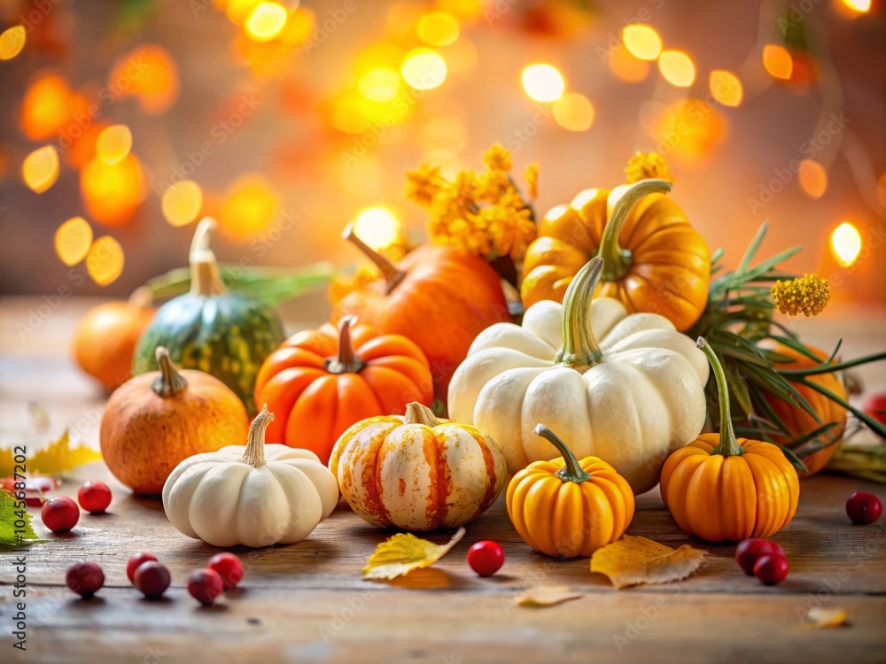 Festive Autumn Arrangement with Pumpkins and Gourds for Seasonal Decor Festive Autumn Arrangement with Pumpkins and Gourds for Seasonal Decor
