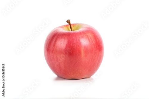 Juicy Pink Lady Apple Isolated on Pure White Background