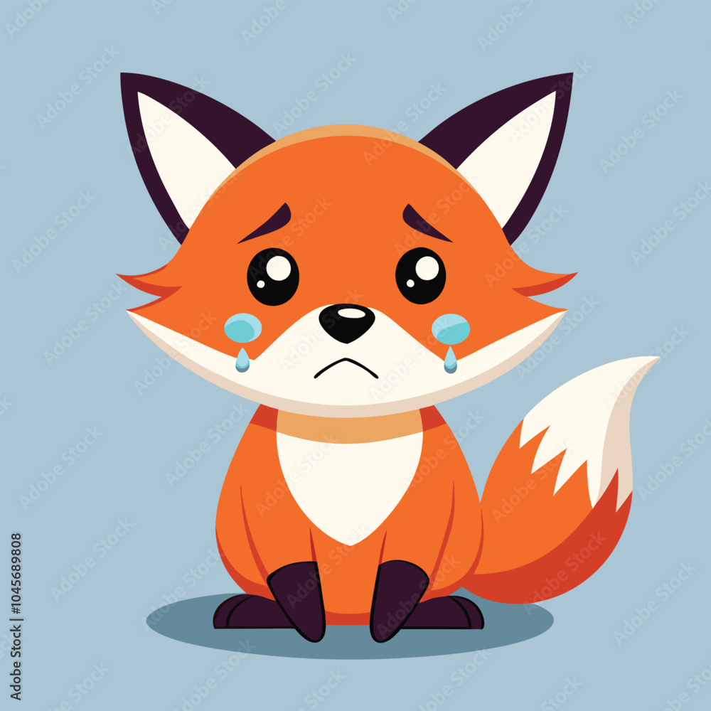 Sad Fox with Drooping Ears Illustration Sad Fox with Drooping Ears Illustration