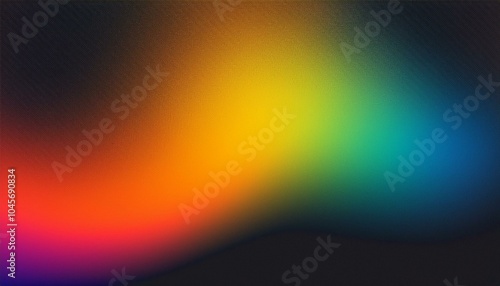 Grainy, vibrant gradient background with glowing abstract shapes in yellow, green, orange, and blue.