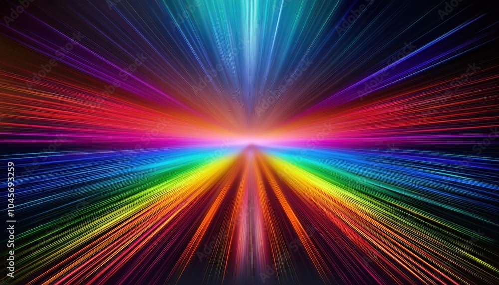 Radiant Explosion of Multicolored Light Beams. High Energy Spectrum Burst Expanding Outward in Dynamic Streaks of Vivid Color for Concepts of Acceleration, Digital Revolution, and Cosmic Energy Flow Radiant Explosion of Multicolored Light Beams. High Energy Spectrum Burst Expanding Outward in Dynamic Streaks of Vivid Color for Concepts of Acceleration, Digital Revolution, and Cosmic Energy Flow