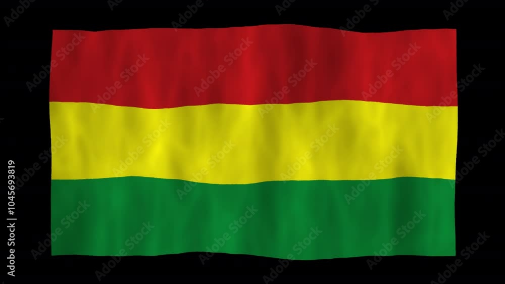 Looping animation of a waving 3D Bolivia flag with alpha channel Looping animation of a waving 3D Bolivia flag with alpha channel