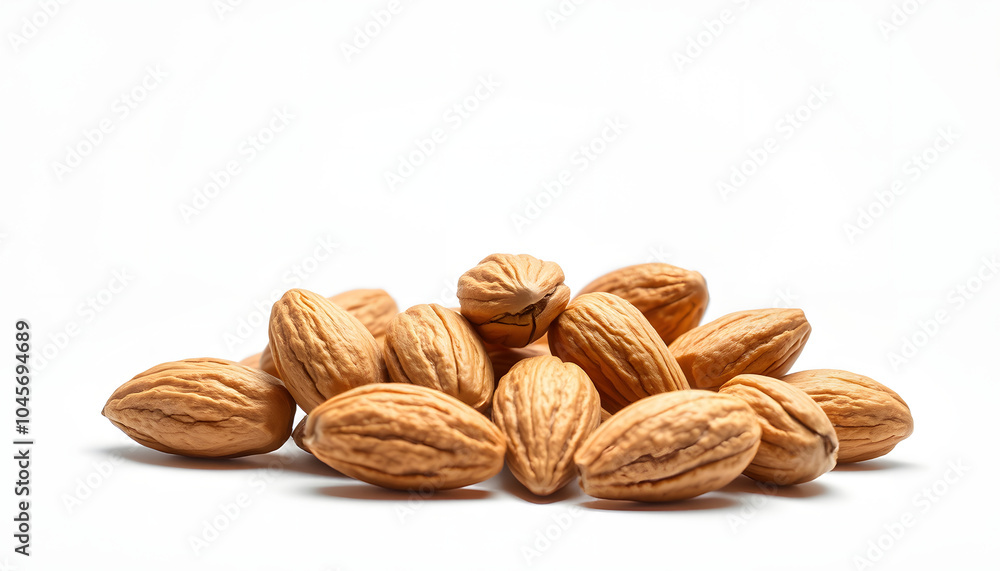 Isolated of almond nuts isolated with white highlights, png Isolated of almond nuts isolated with white highlights, png