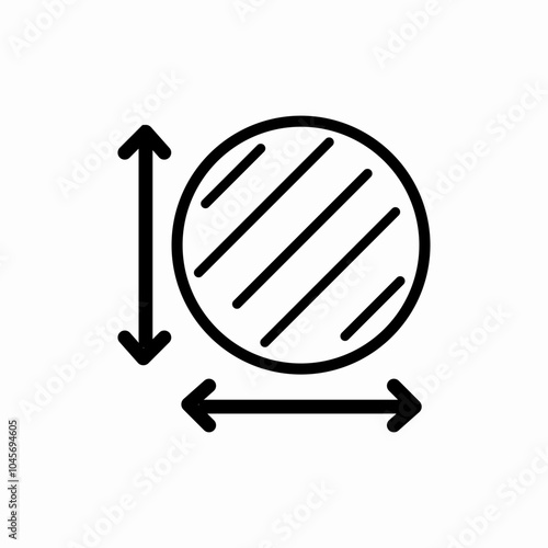 circle area icon sign vector