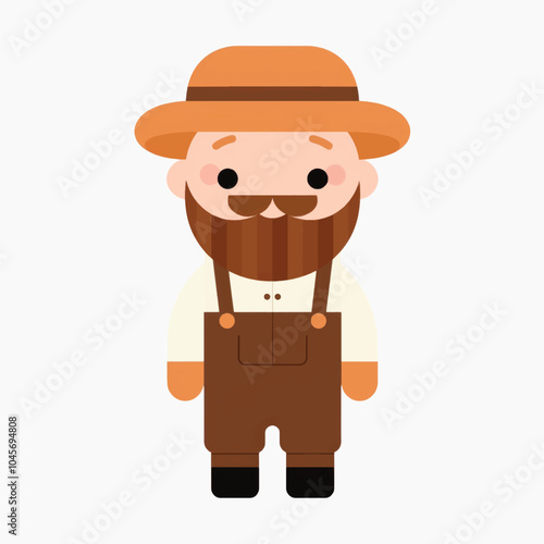 Cartoon farmer with beard