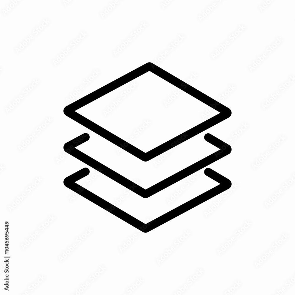 layers stack icon sign vector