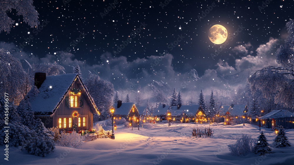 Snowy Christmas Night Christmas background Snowy Christmas Night Christmas background