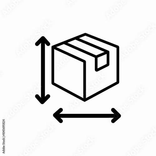 parcel size icon sign vector