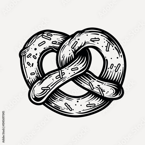 Hand-drawn pretzel illustration
