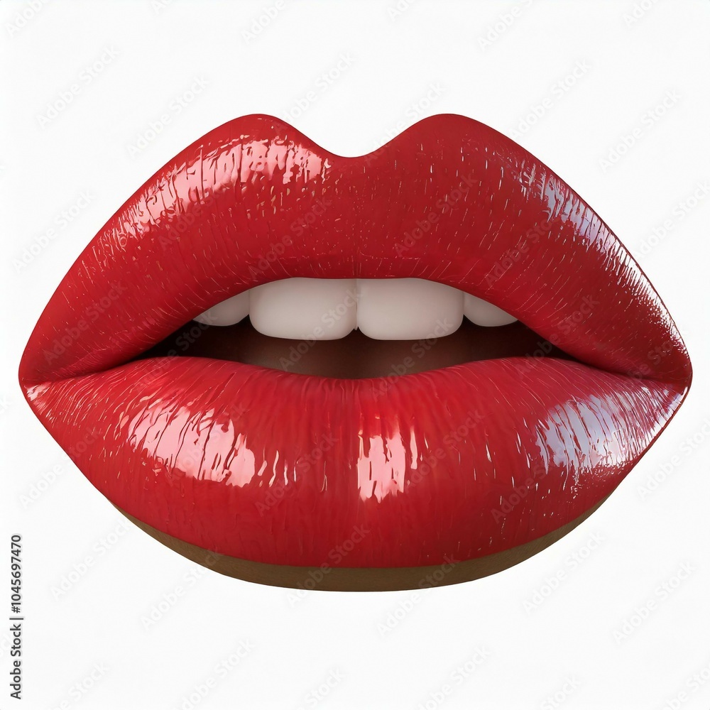 red lips on white background