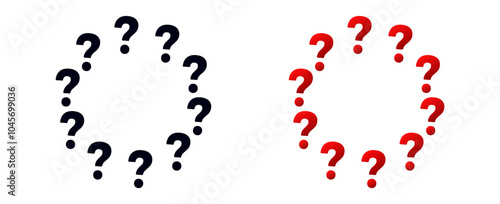 Question circle frame. Ask question round border design