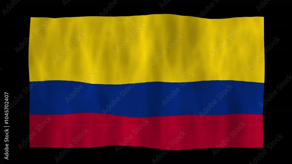 Looping animation of a waving 3D Colombia flag with alpha channel Looping animation of a waving 3D Colombia flag with alpha channel