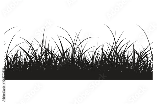 Natural Grass Silhouette Vector Graphic