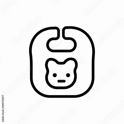 baby bib with animal icon sign vector