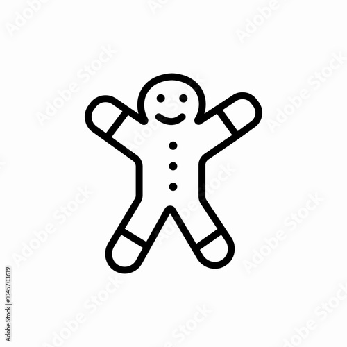 gingerbread man icon sign vector