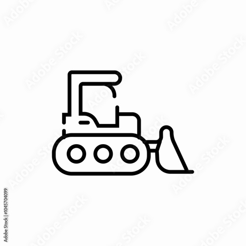 road bulldozer icon sign vector