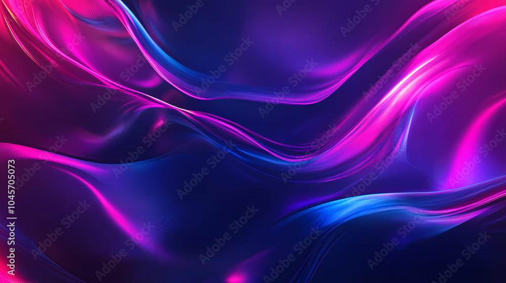 Obraz premium Dark purple pink blue color gradient background blurred neon color flow, grainy texture effect, futuristic banner design. Neon Light Art. Illustration