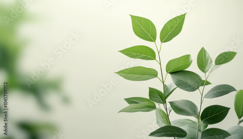 Fresh green leaves create calming atmosphere, symbolizing growth and renewal. Their vibrant color adds touch of nature to any setting, enhancing overall aesthetic