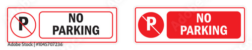 No parking traffic sign rectangle signage on transparent background.