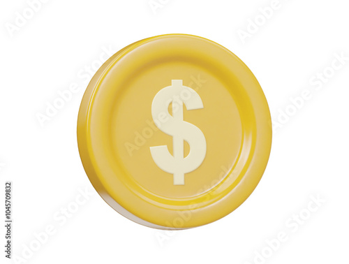 Dollar icon 3d render illustration