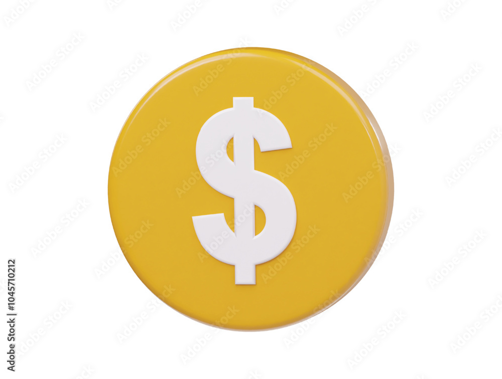 Dollar icon 3d render illustration Dollar icon 3d render illustration