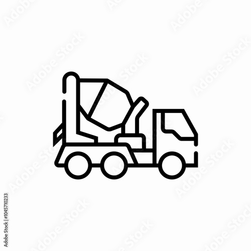 concrete mixer icon sign vector