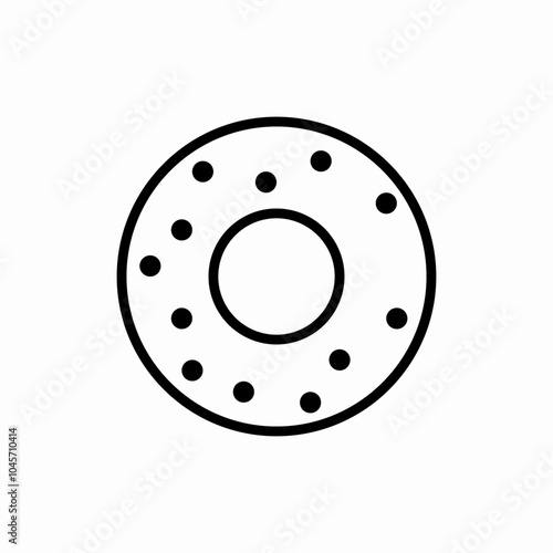 donut with sugar icon sign vector