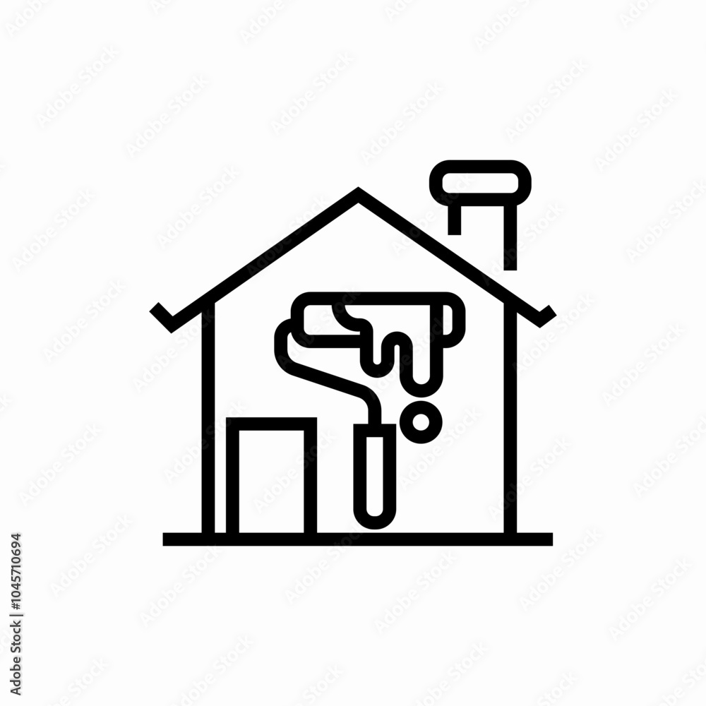 house painting icon sign vector house painting icon sign vector