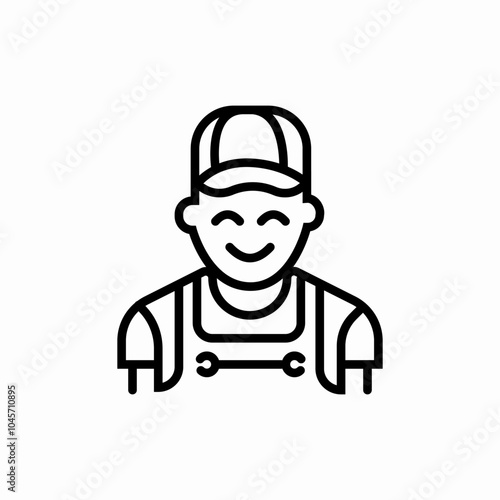 male plumber icon sign vector