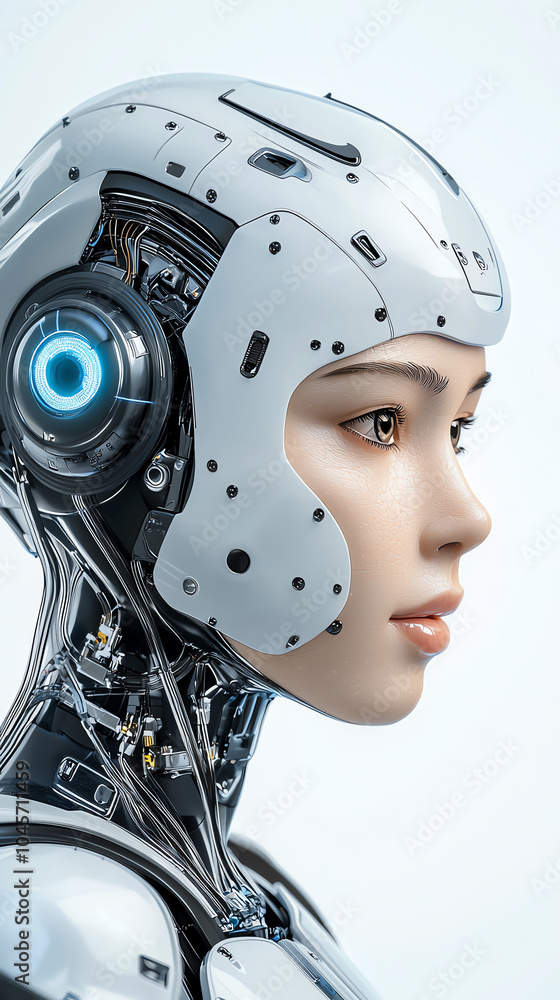 Futuristic cybernetic female face with advanced technology and ai integration Futuristic cybernetic female face with advanced technology and ai integration
