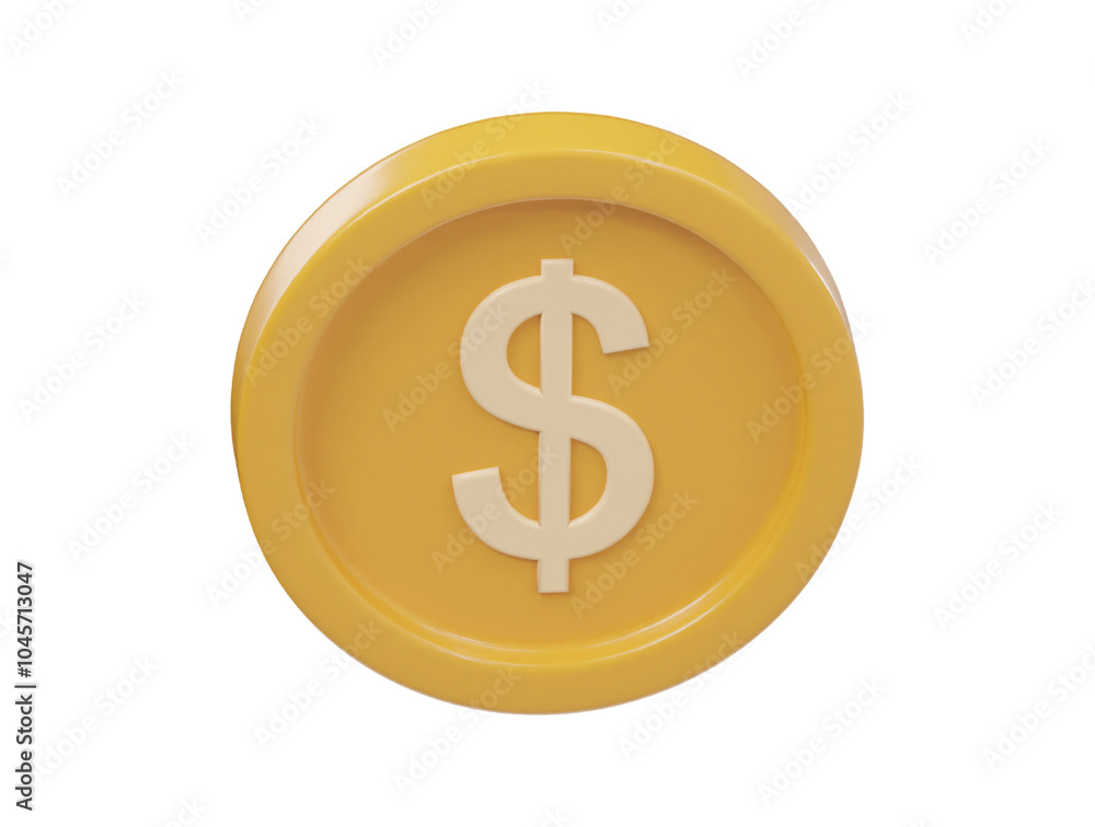 Dollar icon 3d render illustration Dollar icon 3d render illustration