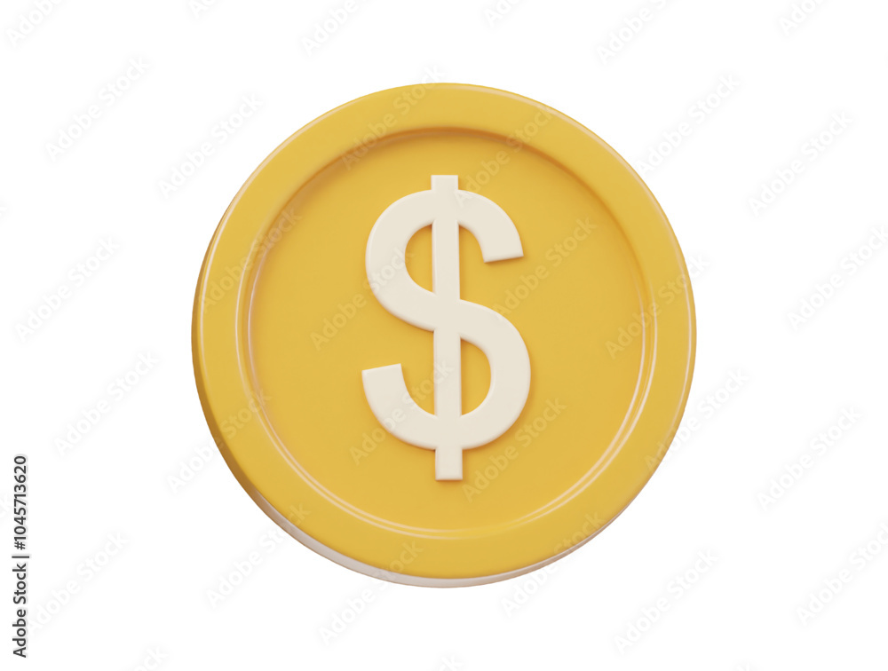 Dollar icon 3d render illustration Dollar icon 3d render illustration