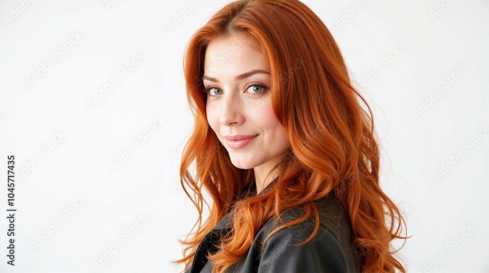 Young woman with playful expression looking back on white background Young woman with playful expression looking back on white background