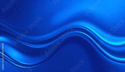 abstract background with wavy lines. The main color is blue, with various shades from light to dark.