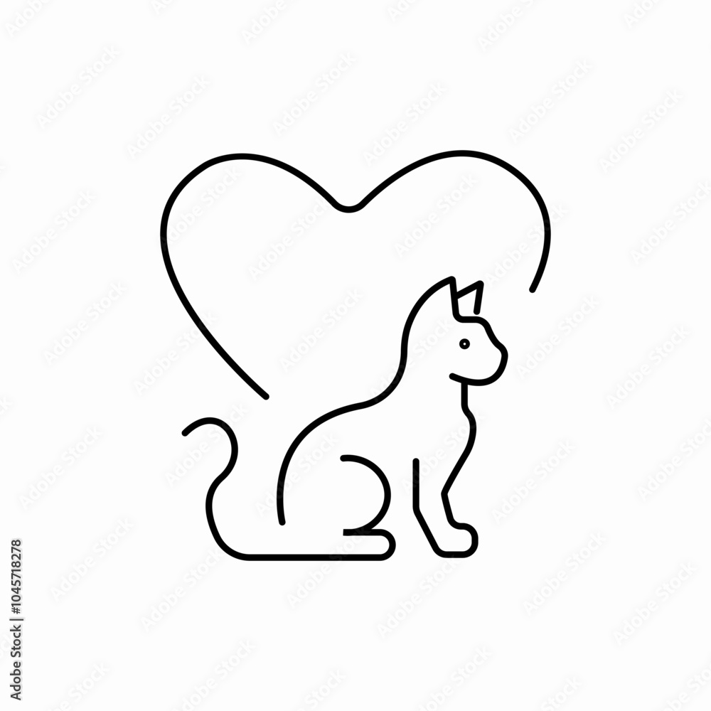 cat love icon sign vector cat love icon sign vector
