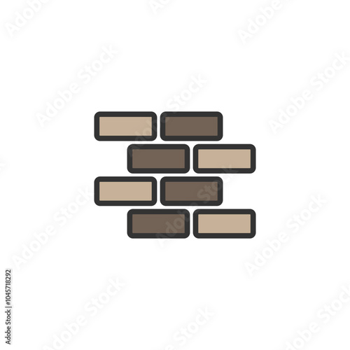 Brick wall Icon in trendy flat style isolated on grey background. Wall brick symbol for your web site design, logo, app,