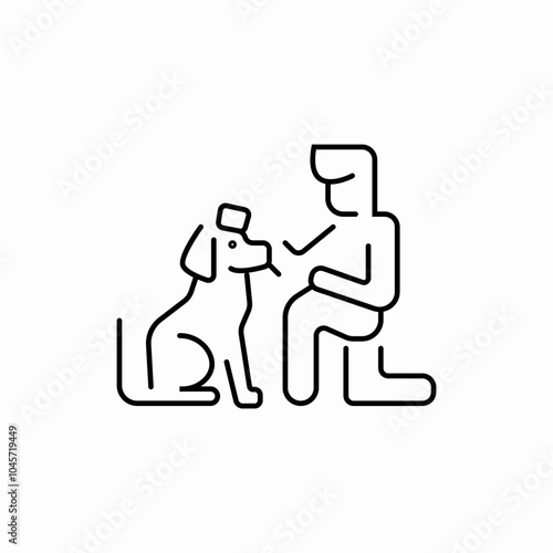 man adopt dog icon sign vector