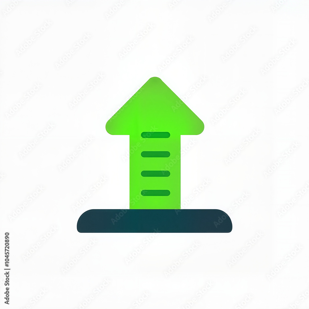 Green Arrow Icon in Minimalist Style Representing Growth and Progress Green Arrow Icon in Minimalist Style Representing Growth and Progress