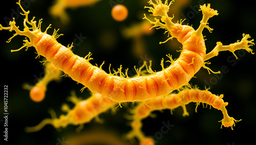 Clostridium botulinum: An anaerobic, gram-positive bacterium that produces a dangerous neurotoxin, responsible for botulism and severe muscle paralysis. photo