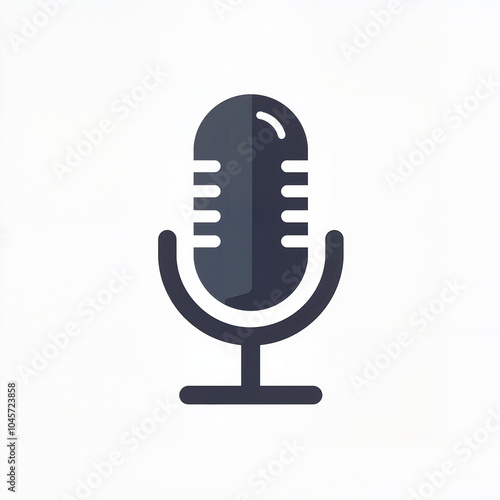 Microphone Icon in Minimalist Style in Grey for Audio Recording