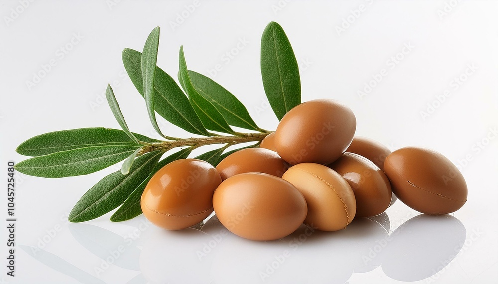 Argan nuts isolated on white background Argan nuts isolated on white background