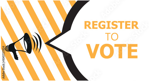  register to vote vector icon on white background.  