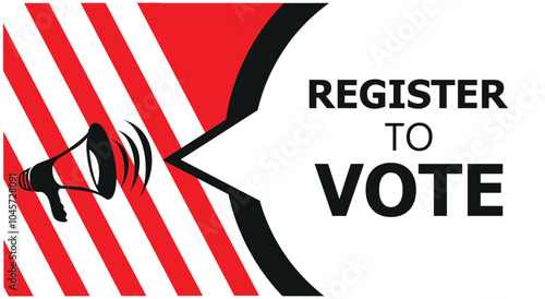  register to vote vector icon on white background.  